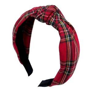 Christmas Winter Red Plaid Top Knot Headband Plaid Winter Headband - NEW